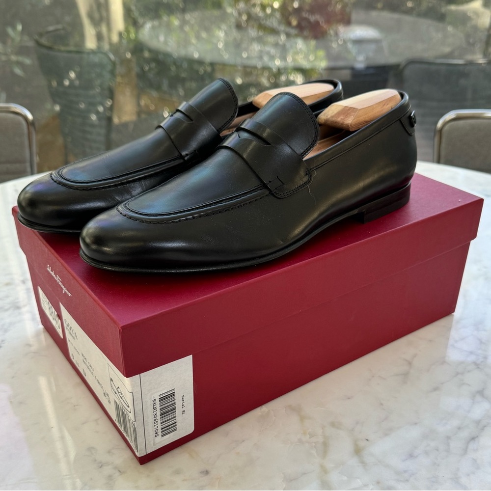 NWT Ferragamo Black Men's Goya Loafers